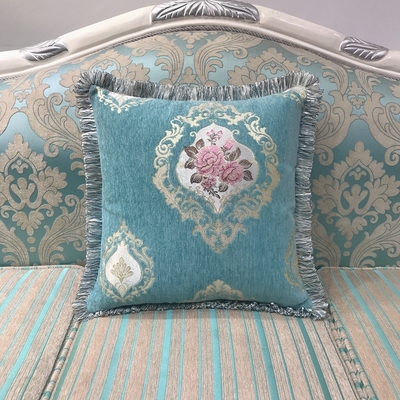 欧式沙发抱枕套方形汽车腰枕客厅绿色靠垫套午睡枕头卧Z室纯色靠