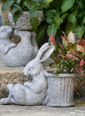 庭院花园装饰品复古o花盆户外创意个性幼儿园阳台布置雕塑摆件