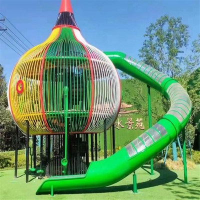 户外大型非标不锈钢滑滑梯公园文旅景区不锈钢儿童乐园游乐设备