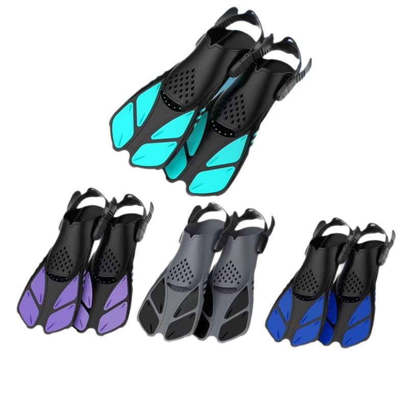 可调节成人潜水脚蹼浮潜游泳脚蹼 舒适轻便耐磨 时尚双色设计