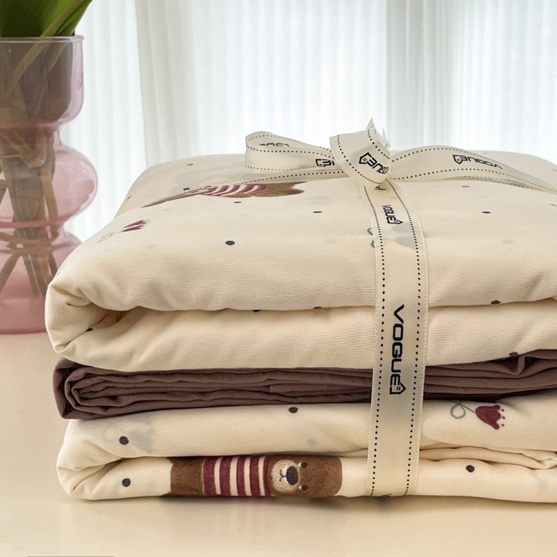 卡芙缇类母婴级超软针织棉碎花四件套加厚床单被套宿舍三件套4件