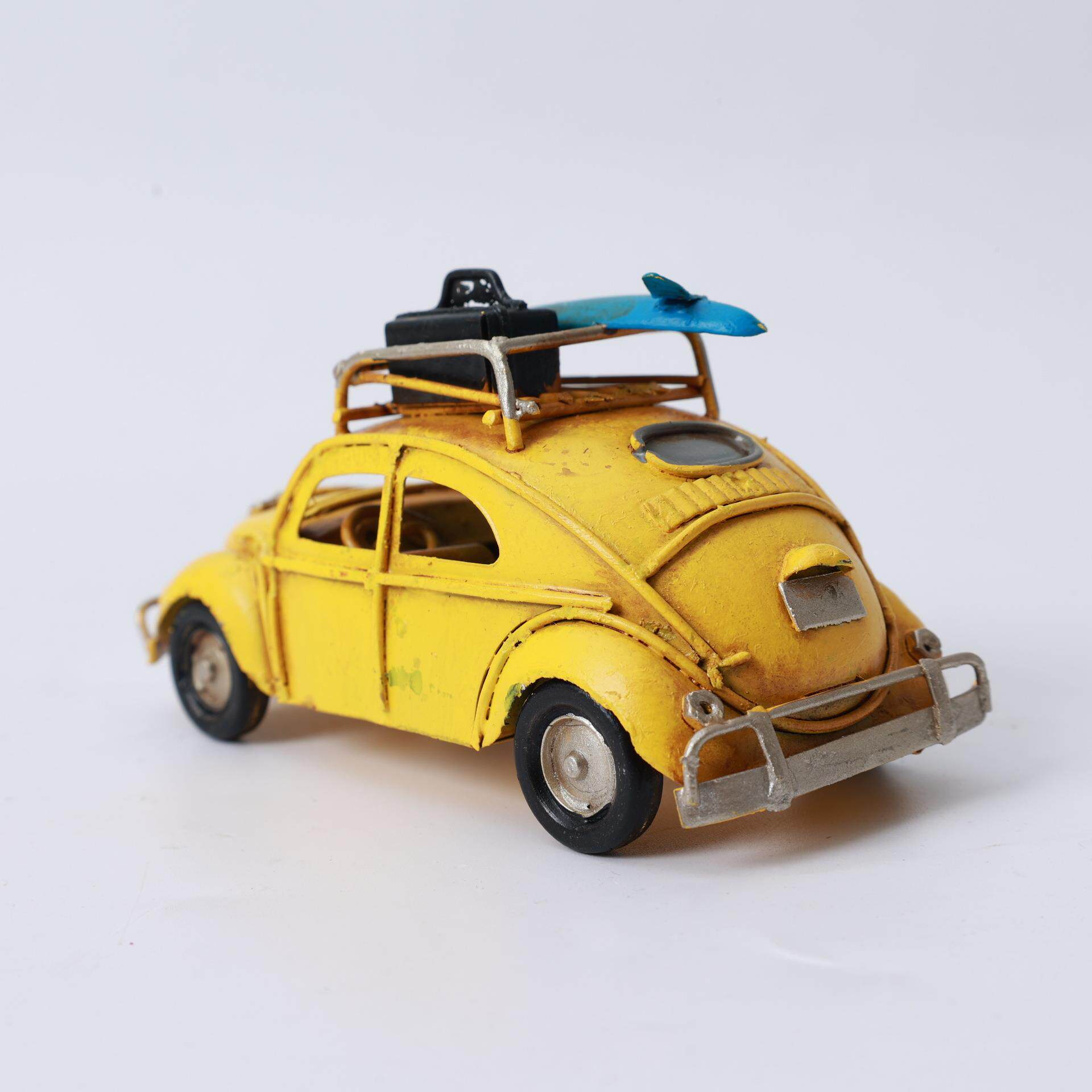 厂家直销复古铁艺车模迷你甲壳虫旅行小汽车摆件生日礼品