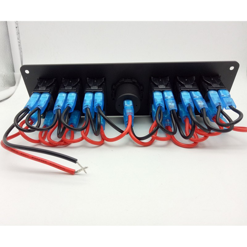 六位面板船型开关 5P ON-OFF 彩屏电压表直流显示 开关组合6+1