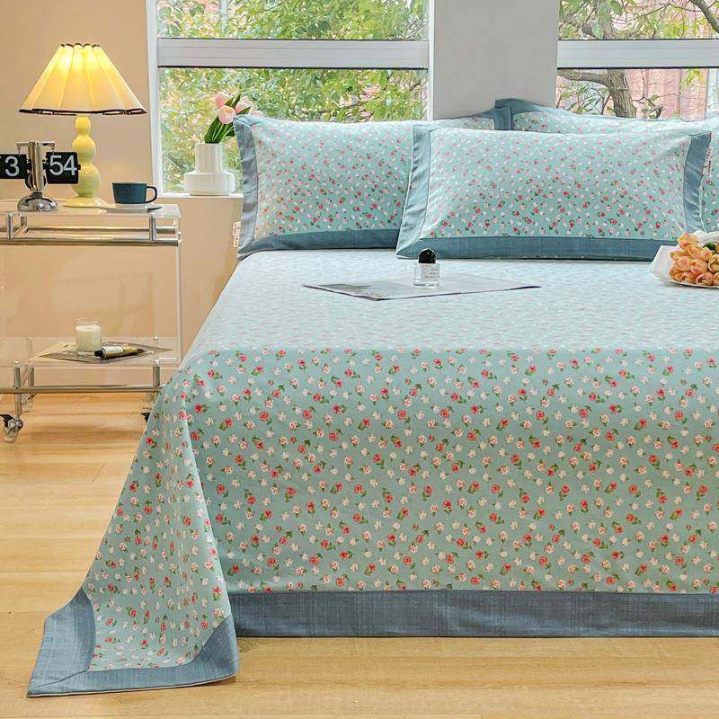 老粗布纯棉床单件10069全棉秋冬学宿舍单单人生床被单枕套单三件