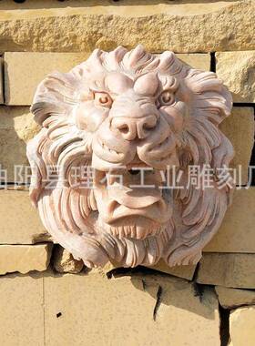 石雕水狮子头喷水雕户外件招财流WNX水喷刻泉欧式装饰挂碧泉吐摆