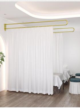 铁帘型型院养USL馆理疗床生床艺隔断帘窗帘杆布帘围支薇妍