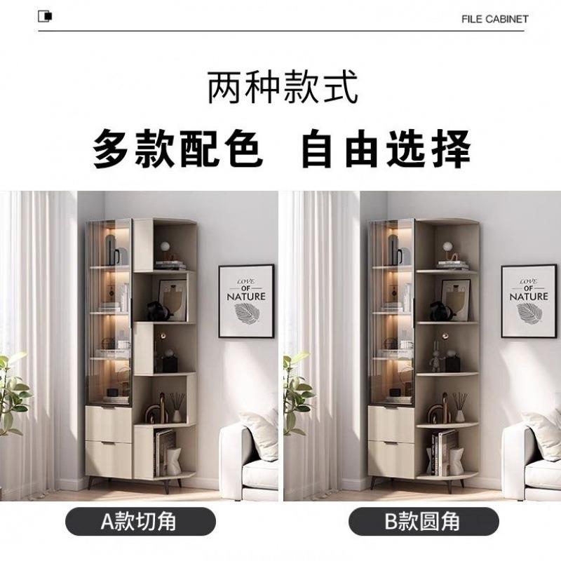 物xmd转角收纳柜实木柜墙角柜客多厅层展示置架拐边角简113约沙发