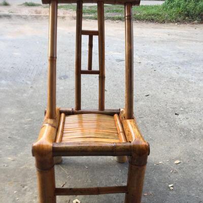 传统中式子复古竹子靠椅背椅用纯手工老家EIS竹凳子竹凳靠背老式