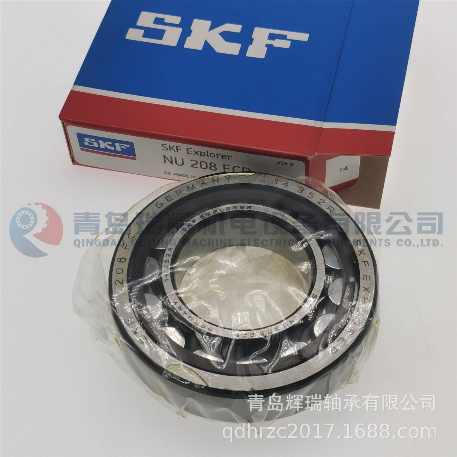 S-K-F圆柱滚子轴承 NU208ECP 40mm X 80mm X 18mm