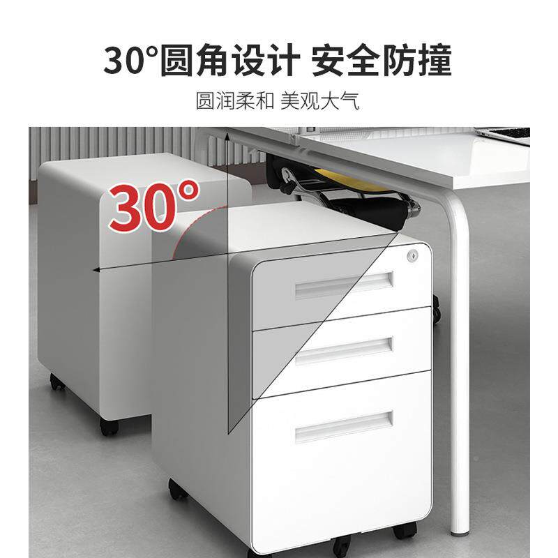 TSX钢制动柜三抽屉柜下办公文件柜活纳储物柜资料柜铁桌皮收矮柜