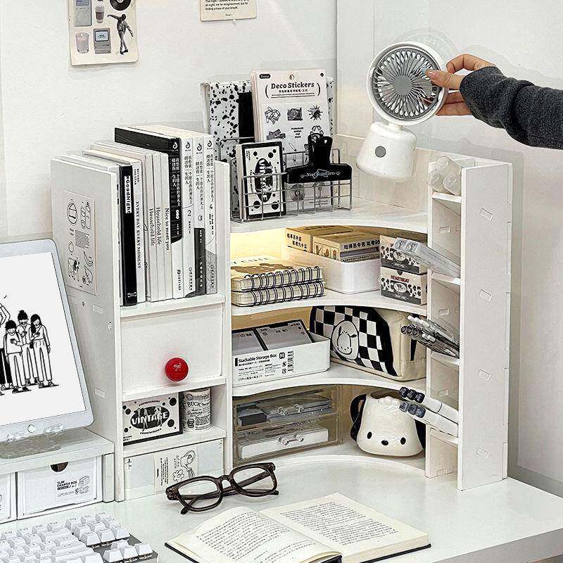 G1F生桌宿舍面转角置物架桌上位拐角学收纳书569架书桌工办公桌改