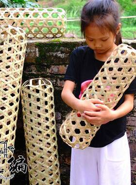 竹WEE夫抱纯枕竹夹膝抱节君竹编枕头手工人制作人儿童成夏日纳凉