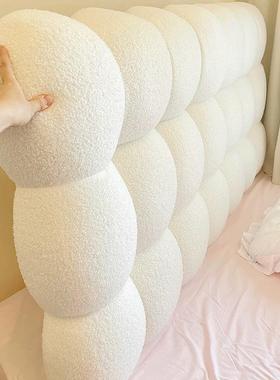 奶油床头靠垫榻软榻米床上靠枕通床头靠垫用厚床头swBKt8GF罩套加