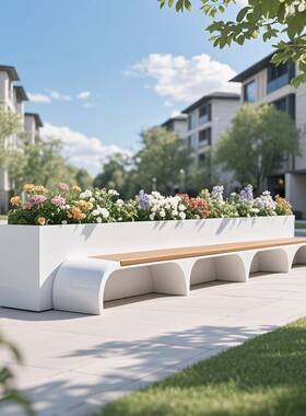 户外合花箱座组阳台长露BZY-59-0台坐凳庭院种植箱方形椅不锈钢花