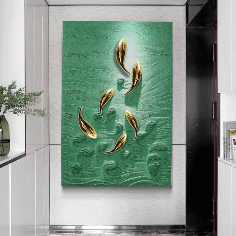 简家约居鱼图客厅装饰画创意立体浮DBU雕画大气实玄关走廊过物道,家居饰品,现代装饰画,淘宝优惠券,粉丝福利购,淘宝优惠卷