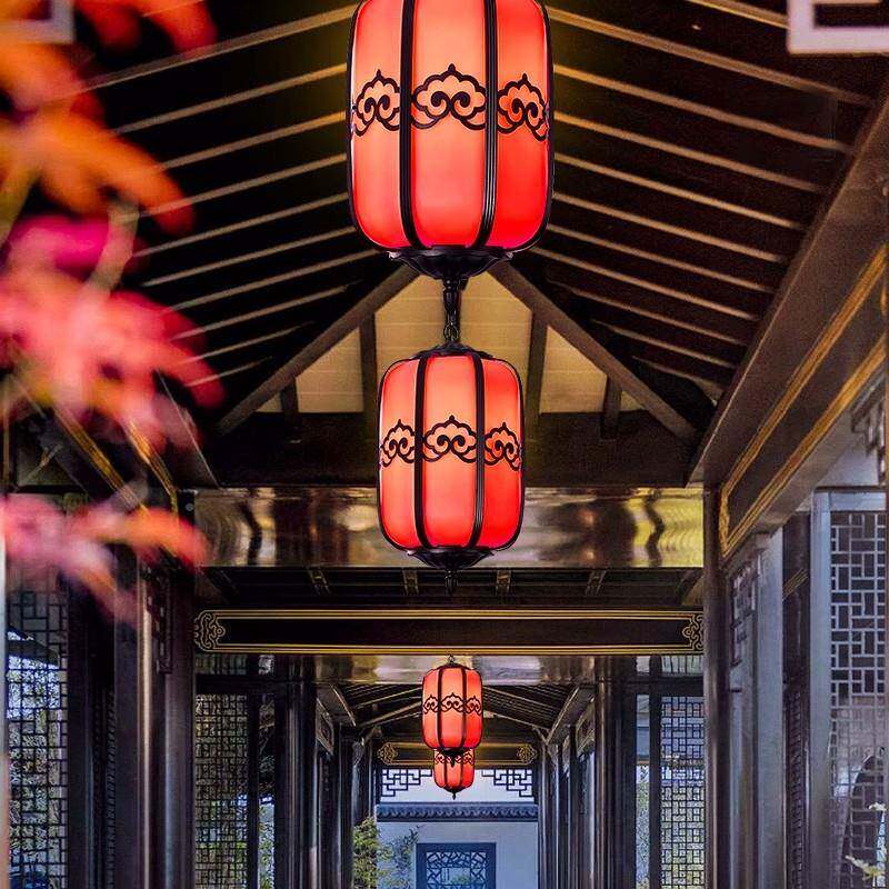 新中式户外吊室外防水庭院园凉亭屋灯笼别墅檐阳台灯古建花筑冬瓜