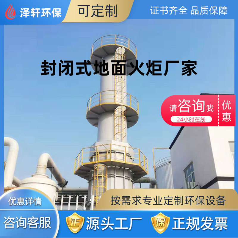 泽轩石化厂火炬地面焚烧装置 炼油厂废气处理120吨燃烧塔工业火炬
