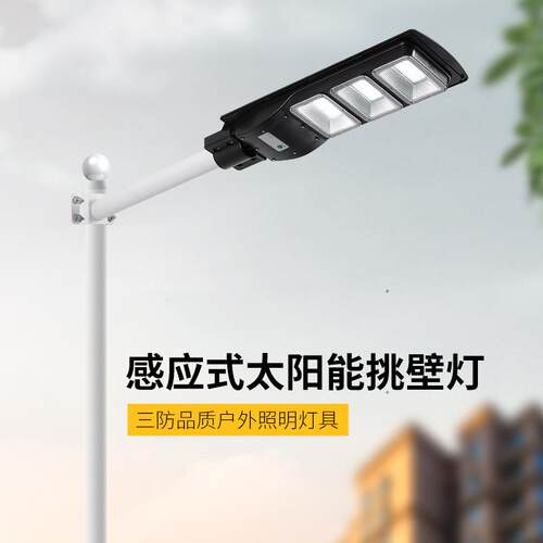太阳能灯户外路led挑壁灯防水防院雷庭景观100W200W一体感/化应灯