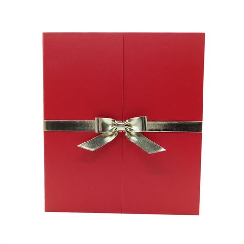 礼品专/用包装盒子红色蝴蝶结双开门抽屉型礼品盒厂家定/制