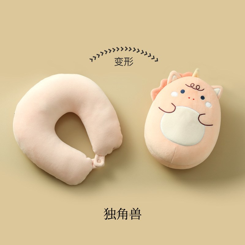 旅行随身伴侣U型枕可变身创意设计午睡枕舒适柔软泡沫颗粒靠枕