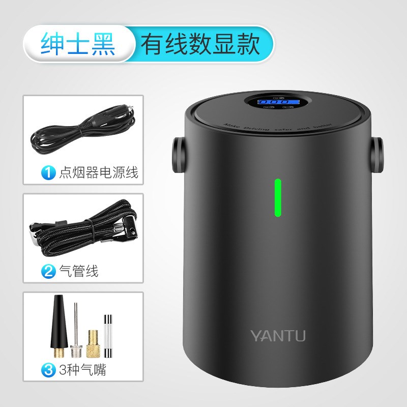 海外仓厂家直销汽车无线电动迷你便携式轮胎数显打气泵车载充气泵