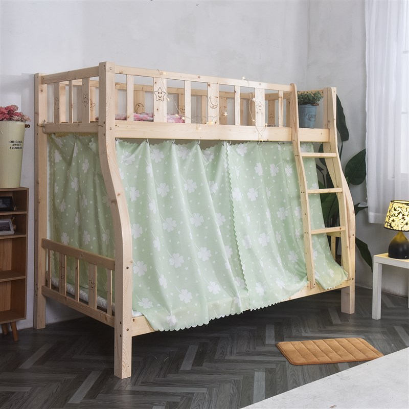 子母床床帘儿童梯形实木双层床上下铺床围布半遮光1.2m1.35m1.5米