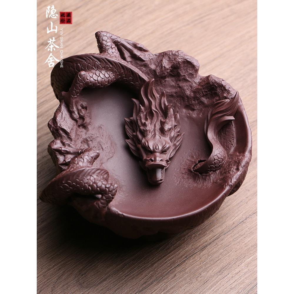 宜兴原矿紫砂主人杯茶杯龙腾四海品茗杯名家刘凤俊纯手工功夫茶具