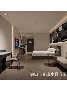 宾馆家具人床民宿公双寓式床箱电视柜出租屋间75384单人客酒房店标全套