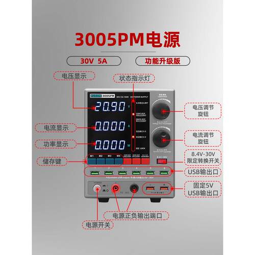 速工0WUQ053PM直机流稳压电流表30V手修数显电流表3010pm维电源