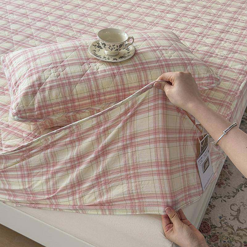 新款A类全2025617J件棉棉色织水洗棉大豆棉夹棉枕纯床笠全包床垫