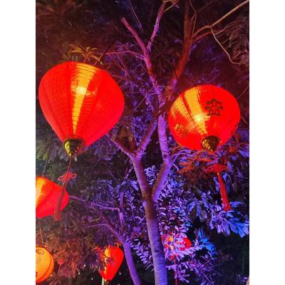 街复古布灯笼LETOSD钨丝灯灯泡布灯笼挂树街布灯笼小老资风布笼道