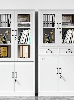 钢制办公室凭铁皮文件柜务TYA证柜柜带锁资料财柜多层铁皮三开门