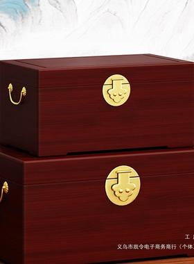嫁妆箱NER子香樟木结嫁陪嫁箱收纳储物画字婚箱婚衣箱实木复古木