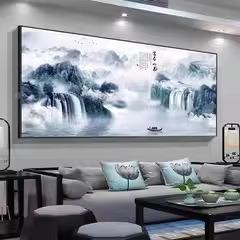 P6D富春山居6图十字2025新款线绣客厅大山水画风景中式手绣满绣48