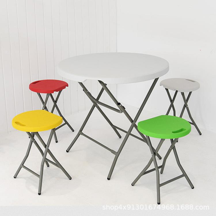 折叠桌桌子圆家用餐桌10人可叠桌户外圆形摆摊圆小户型小圆桌-Y吃