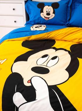 卡通纯棉四件套亲肤软床单被套室15.米1.811米卧柔家用床上用品