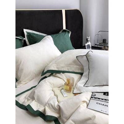 秋AL101211冬极简轻140花支全棉提磨毛四奢件套纯棉床单舒适床保