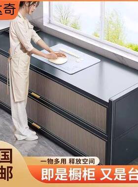 特厚厨房置架加物厚餐边柜物橱柜置物收纳波柜储KKM碗柜微炉烤箱