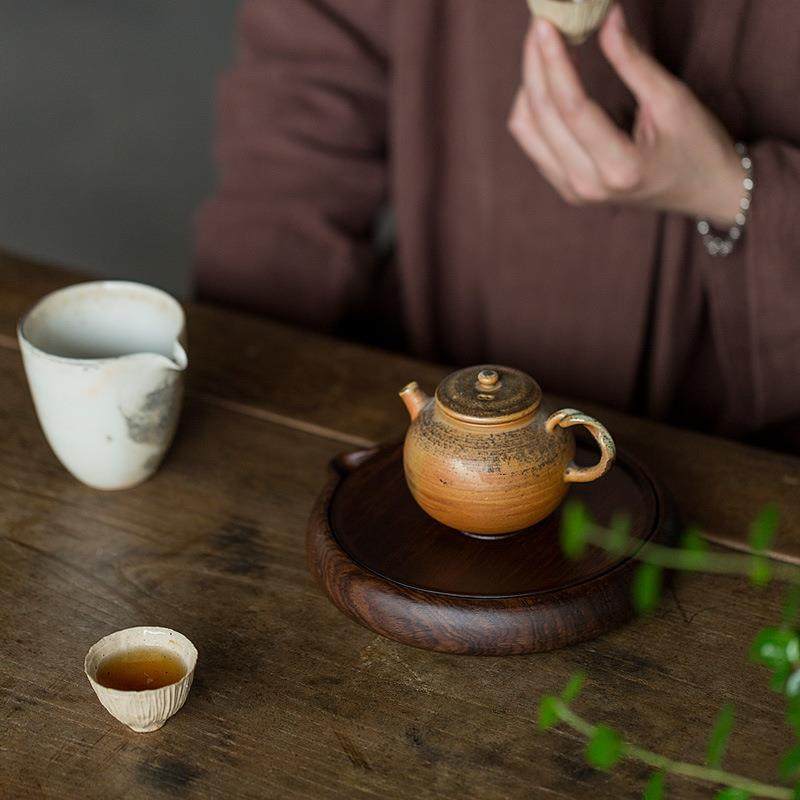 中式紫砂壶承黑水檀茶木创意储家干XY-HC001泡盘茶盘实木茶台用功