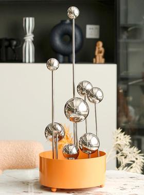 现书代简约几何抽象圆球摆件样板房售楼面部卧室房厅客KLU桌玄关