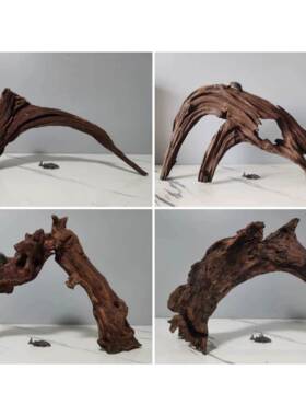 大型沉沉木60CM以内拱桥形木鱼缸造景饰异形躲避装免紫thsdu+lo柚