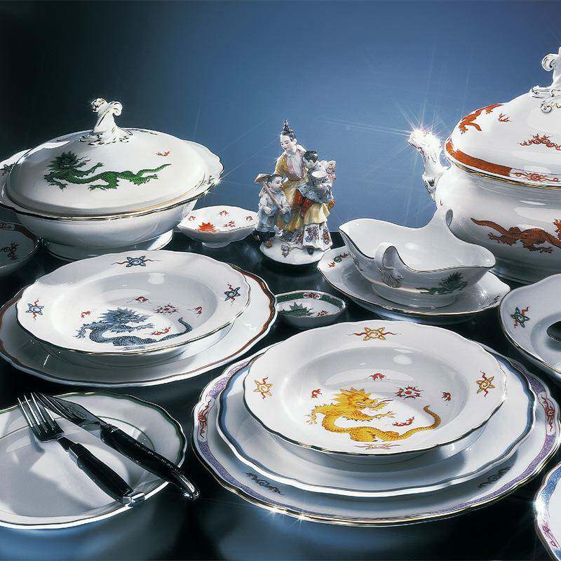 QAU德国MISSEN梅森E餐瓷明之神龙系列平盘器欧式家用具西餐盘纯手