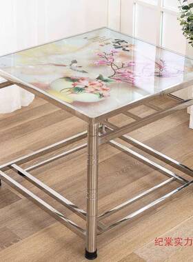 双杆冬季不锈钢烤火款桌折叠简形约新多功能正方家用吃ltao1001暖