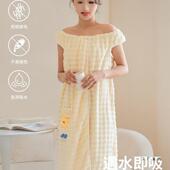 吊带可式 浴F5M95HJJ巾女款 三套裹全身速干浴袍浴件裙洗澡吸尺水大
