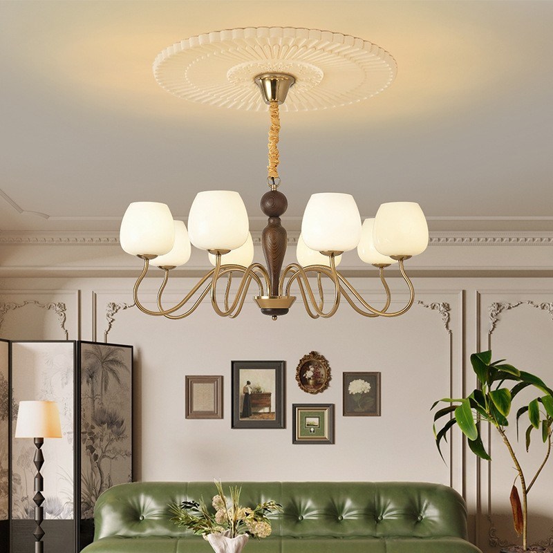 新款美式复古设计师款客厅吊灯法式中古风主灯书房南洋风卧室餐厅