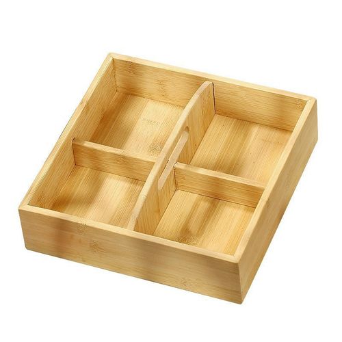 订婚干果盒摆件四宫格手提盒结婚早生贵子分格竹木围炉煮茶干果盘