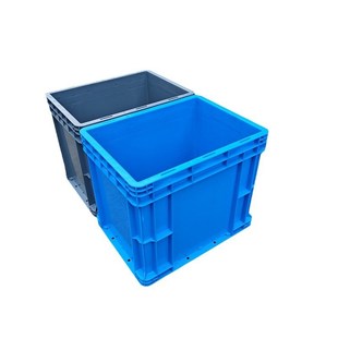 加厚塑料箱长方形胶盒承重强工具箱蓝灰色400 340mm底部加强 300