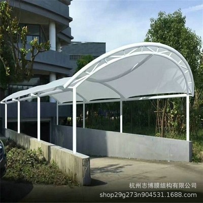 户外张拉膜看台景观雨棚遮阳棚 车库出入口膜结构篷布遮雨停车棚