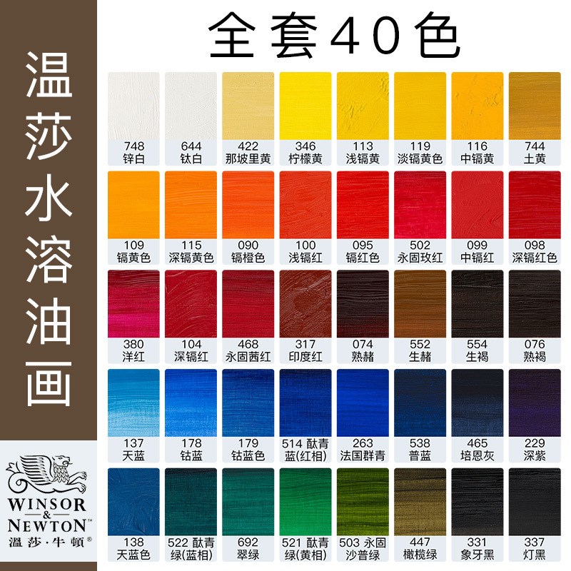 温莎牛顿原装进口水溶性油画木刻版画油墨颜料初学者绘画艺术37ml