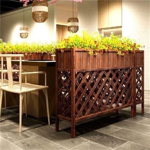 隔断花架子户外庭院防腐木栅栏阳台花架餐厅室外围栏花箱隔断围栏